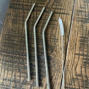 Set of 3 - Stainless Straws with Cleaner